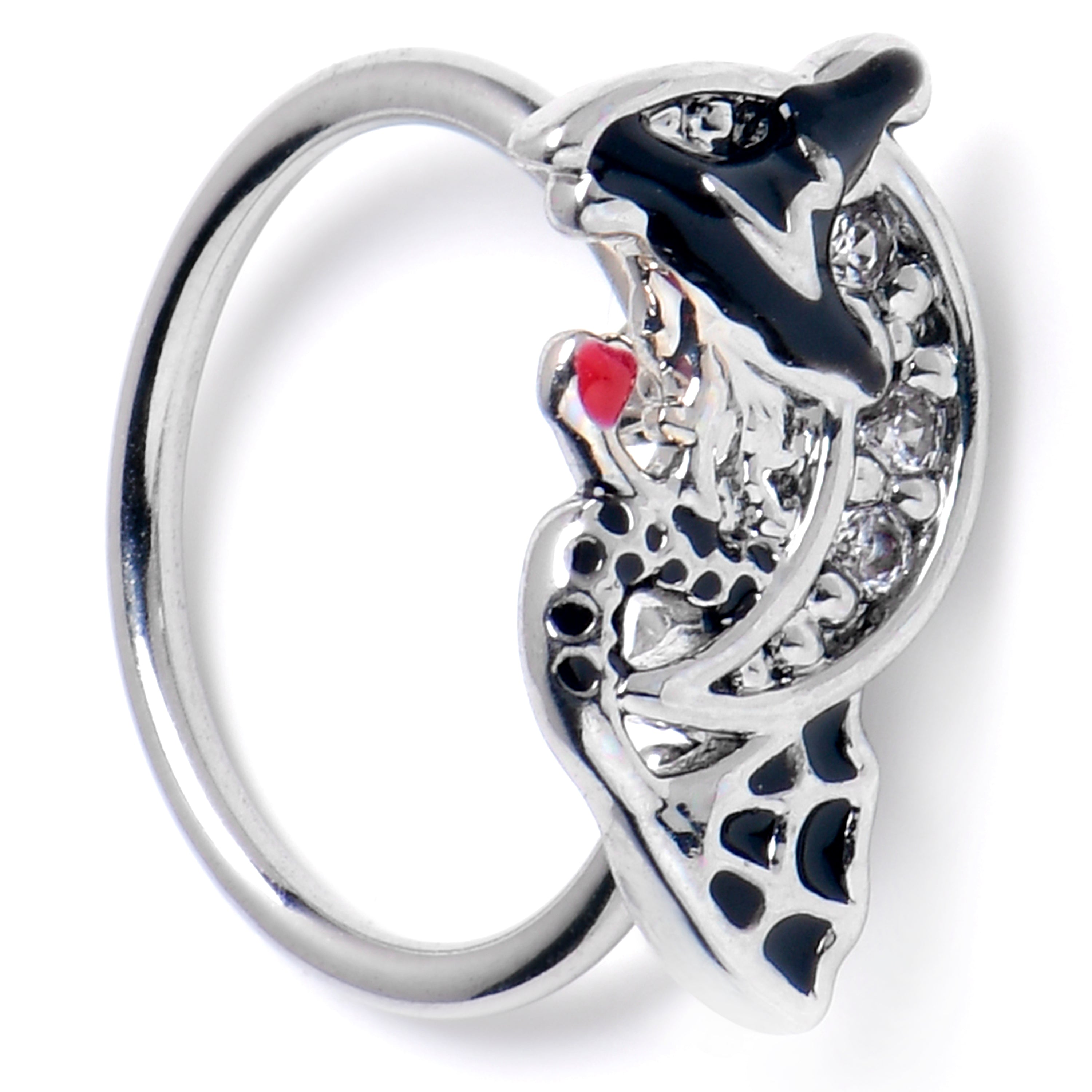BodyCandy 20G 5/16 Clear CZ Gem Crescent Moon Witch Halloween Nose Hoop — main product shot