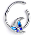 BodyCandy 16G 3/8 Blue Gem Butterfly Blue Beauty Hinged Segment Ring — main product shot