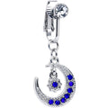 BodyCandy Blue CZ Gem Moon And Star Dangle Clip on Fake Belly Ring — main product shot