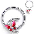 BodyCandy 16G 3/8 Aurora Gem Butterfly Pink Beauty BCR Captive Ring — main product shot