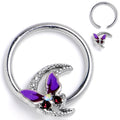 BodyCandy 16G 3/8 Aurora Gem Butterfly Purple Beauty BCR Captive Ring — main product shot