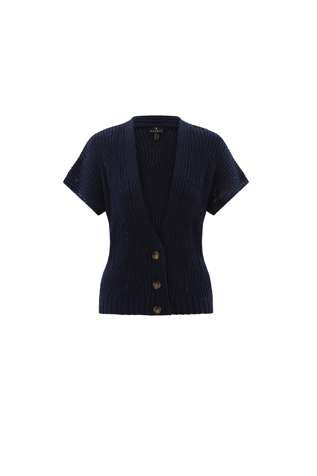 KADOU BOUTIQUE Marble Short Sleeve Knit Cardigan — main product shot