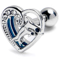 BodyCandy 16G 1/4 Clear Gem Dolphin Heart Delight Cartilage Tragus Earring — main product shot