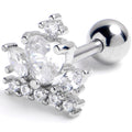 BodyCandy 16G 1/4 Clear Gem Heart Crown Cartilage Tragus Earring — main product shot