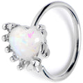 BodyCandy 20G 5/16 White Faux Opal Sunny Heart Nose Hoop — main product shot