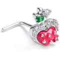 BodyCandy 20G 7mm Clear CZ Gem Glamour Shroom L Shape Nose Ring — main product shot