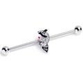BodyCandy 14G Clear Gem Crescent Moon Witch Industrial Barbell 38mm — main product shot