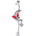 BodyCandy Clear Gem Butterfly Pink Beauty Dangle Belly Ring — main product shot