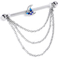 BodyCandy 14G Aurora Gem Butterfly Blue Beauty Dangle Industrial Barbell 38mm — main product shot