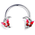 BodyCandy 16G 3/8 Aurora Gem Butterfly Pink Beauty Horseshoe Circular Barbell — main product shot