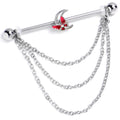 BodyCandy 14G Aurora Gem Butterfly Pink Beauty Dangle Industrial Barbell 38mm — main product shot