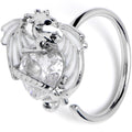BodyCandy 20G 5/16 Clear Gem Heart of Dragon Nose Hoop — main product shot