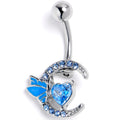 BodyCandy Blue Gem Butterfly Heart Moon Belly Ring — main product shot