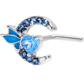 BodyCandy 20G 7mm Blue Gem Butterfly Heart Moon L Shape Nose Ring — main product shot