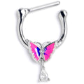 BodyCandy 16G 5/16 Clear Gem Butterfly Pink Blue Cartilage Clicker — main product shot