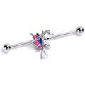 BodyCandy 14G Clear Gem Dazzling Butterfly Purple Industrial Barbell 38mm — main product shot
