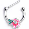 BodyCandy 16G 5/16 Clear Gem Faerie Flower Pink Cartilage Clicker — main product shot