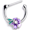 BodyCandy 16G 5/16 Clear Gem Faerie Flower Purple Cartilage Clicker — main product shot