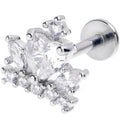 BodyCandy 16G 5/16 Clear CZ Gem Crown Heart Labret Monroe Tragus — main product shot