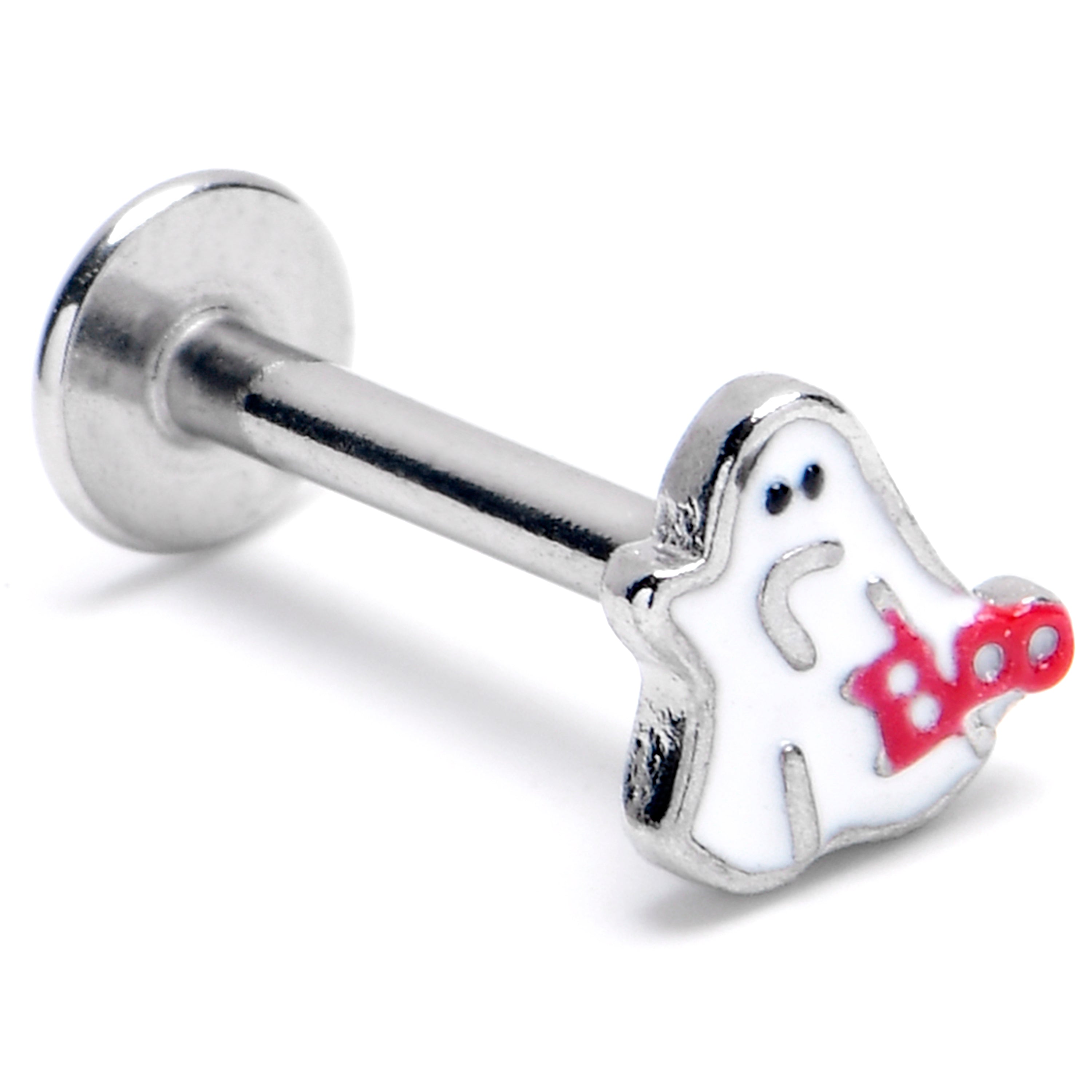 BodyCandy 16G 5/16 Boo Ghost Red White Halloween Labret Monroe Tragus — main product shot