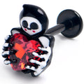 BodyCandy 16G 5/16 Red Gem Black Skeleton Heart Labret Monroe Tragus — main product shot