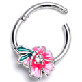 BodyCandy 16G 3/8 Clear Gem Flower Pink Beauty Hinged Segment Ring — main product shot