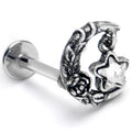 BodyCandy 16G 5/16 Clear Gem Ornate Moon Star Labret Monroe Tragus — main product shot