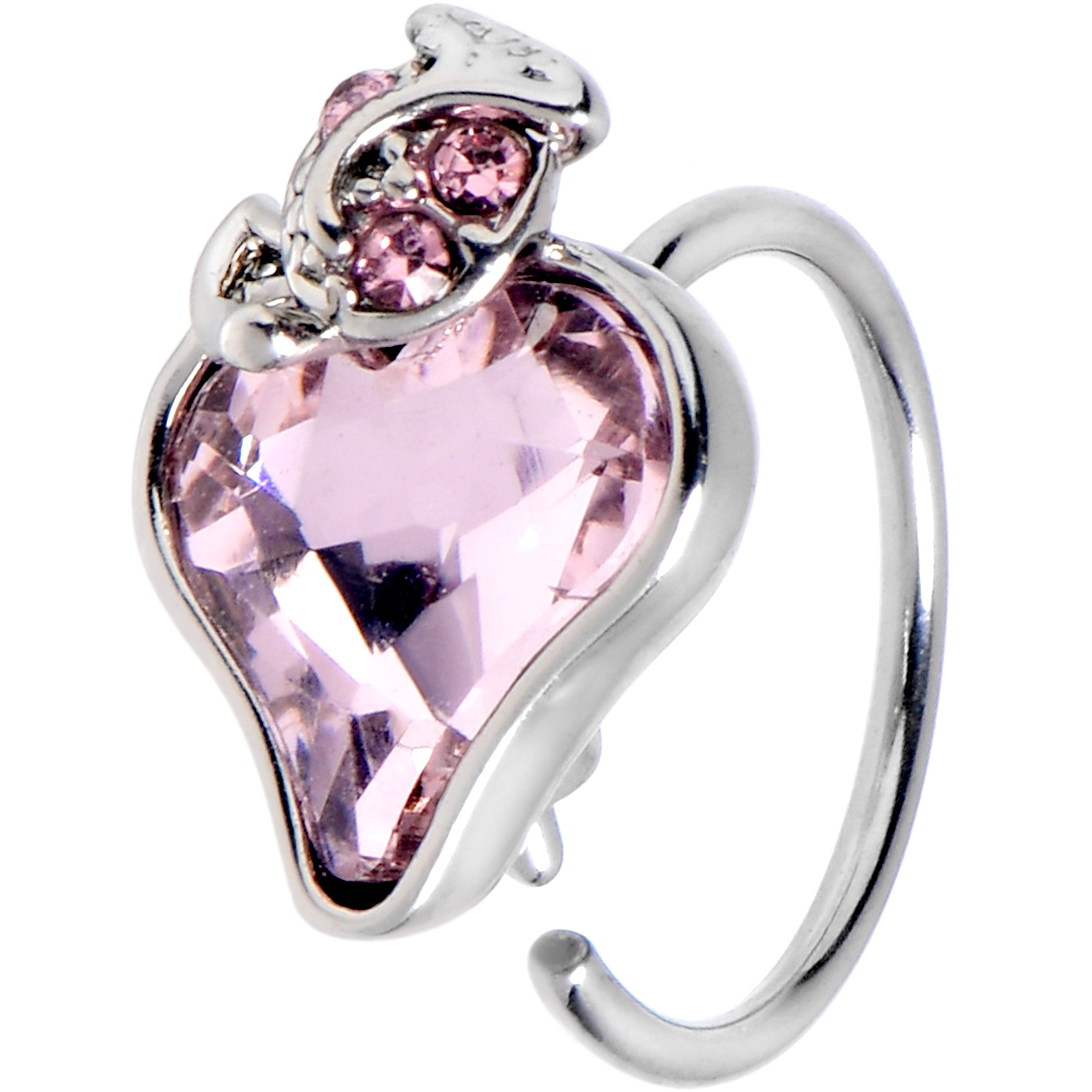 BodyCandy 20G 5/16 Pink Gem Strawberry Love Nose Hoop — main product shot