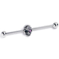 BodyCandy 14G Clear Gem Stylish Skull Halloween Industrial Barbell 38mm — main product shot
