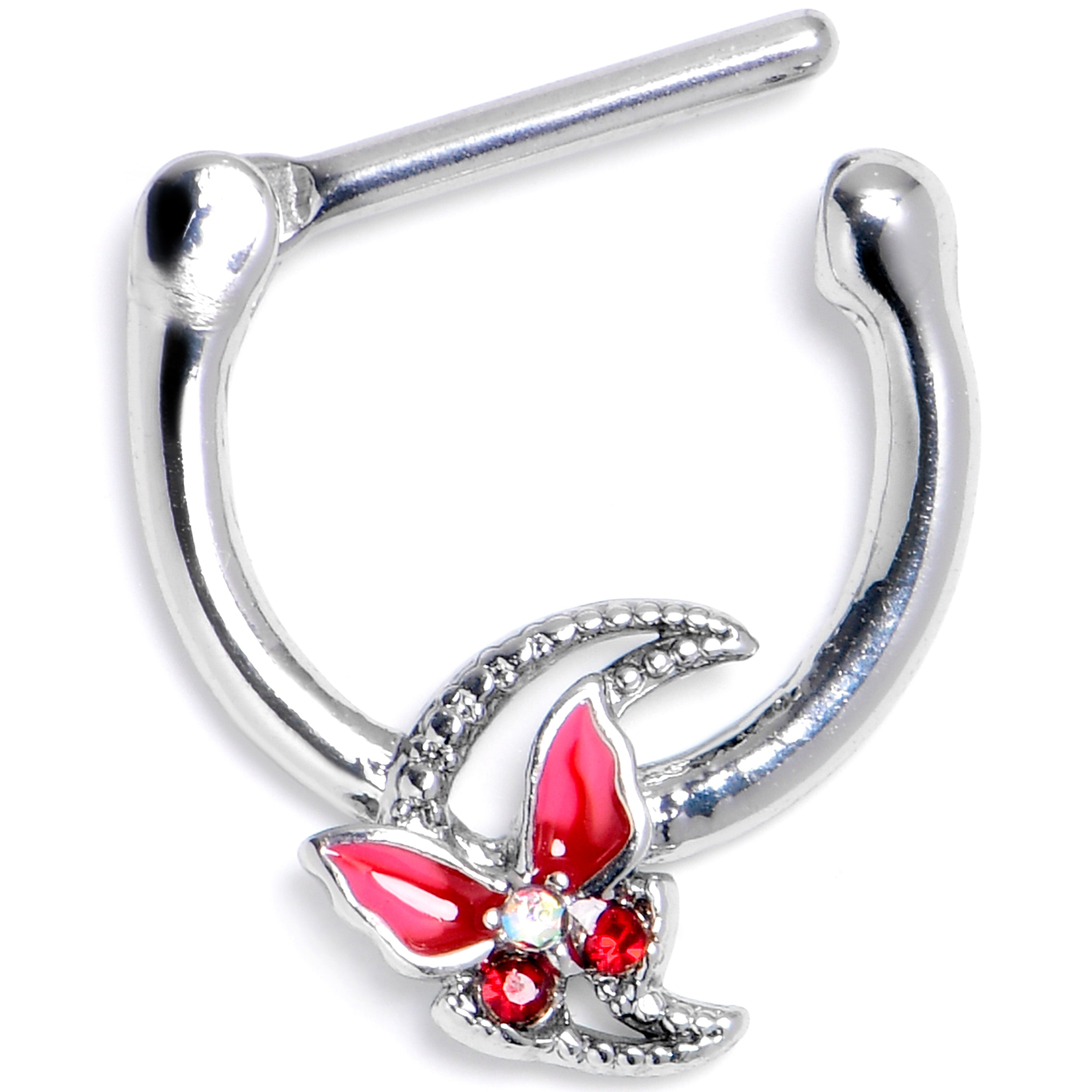 BodyCandy 16G 5/16 Aurora Gem Butterfly Pink Beauty Cartilage Clicker — main product shot