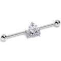 BodyCandy 14G Clear CZ Gem Crown Heart Industrial Barbell 38mm — main product shot