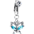BodyCandy Blue Clear CZ Gem Butterfly Bling Dangle Clip on Fake Belly Ring — main product shot