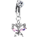 BodyCandy Pink Clear CZ Gem Butterfly Bling Dangle Clip on Fake Belly Ring — main product shot