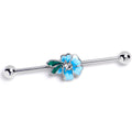BodyCandy 14G Clear Gem Faerie Flower Blue Industrial Barbell 38mm — main product shot