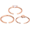 BodyCandy Clear Gem Knot Rosy Adjustable Toe Ring Set of 3 — main product shot