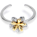 BodyCandy Flower Golden Texture Adjustable Toe Ring — main product shot