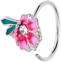 BodyCandy 20G 5/16 Clear Gem Faerie Flower Pink Nose Hoop — main product shot