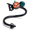 BodyCandy Green Gem Black Boo Halloween Spiral Twister Belly Ring — main product shot