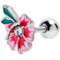 BodyCandy 16G 1/4 Clear Gem Faerie Flower Pink Cartilage Tragus Earring — main product shot