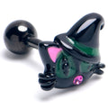 BodyCandy 16G 1/4 Pink Gem Black Halloween Hat Cat Cartilage Tragus Earring — main product shot