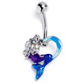 BodyCandy Mermaid Love Blues Heart Belly Ring — main product shot