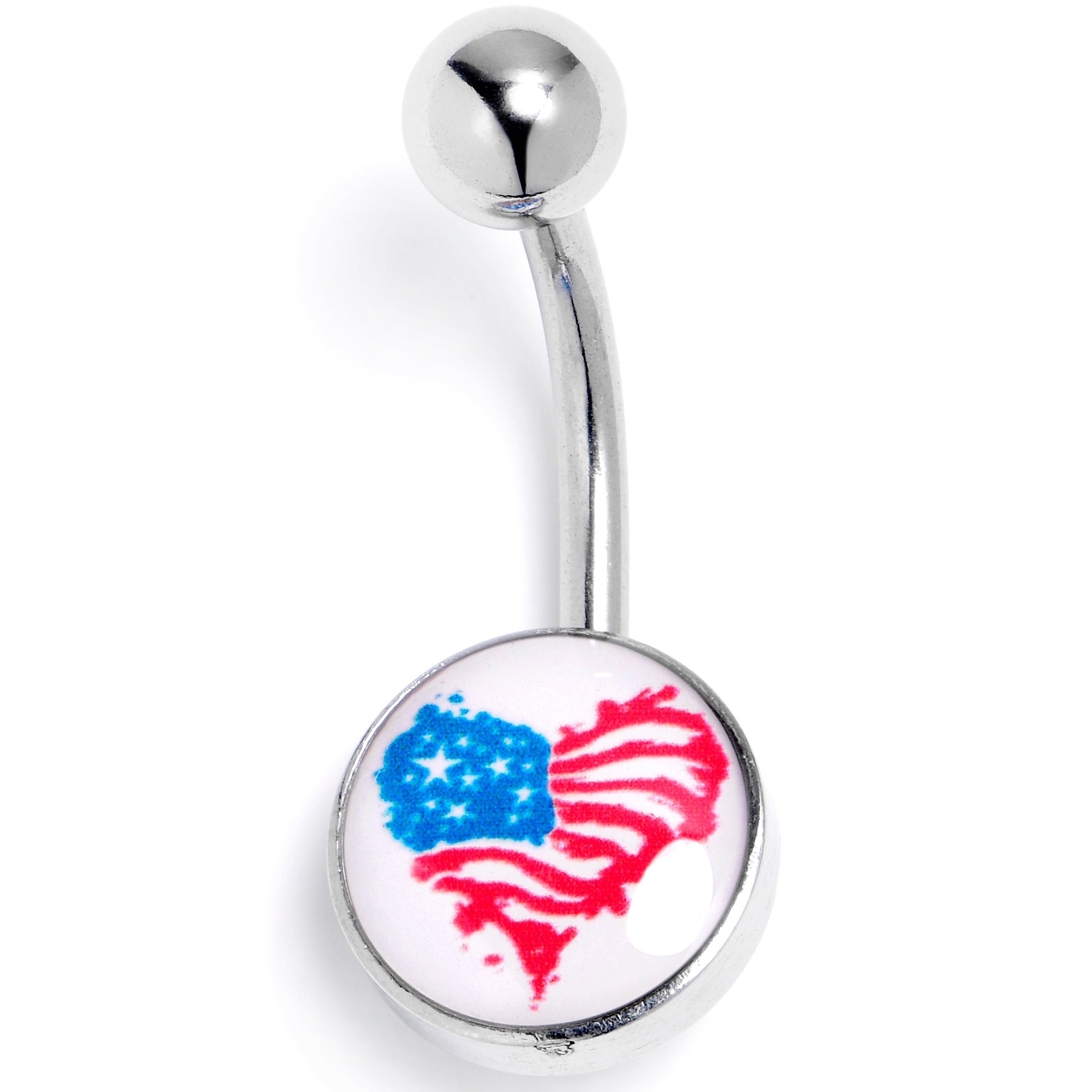 BodyCandy Heart Flag Patriotic Belly Ring — main product shot
