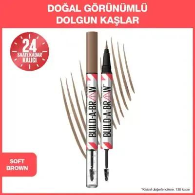 Maybelline Build-A-Brow: 2-in-1 Soft Brown Eyebrow Pen & Setting Gel | Long-Lasting Definition, Easy Application, Natural Look