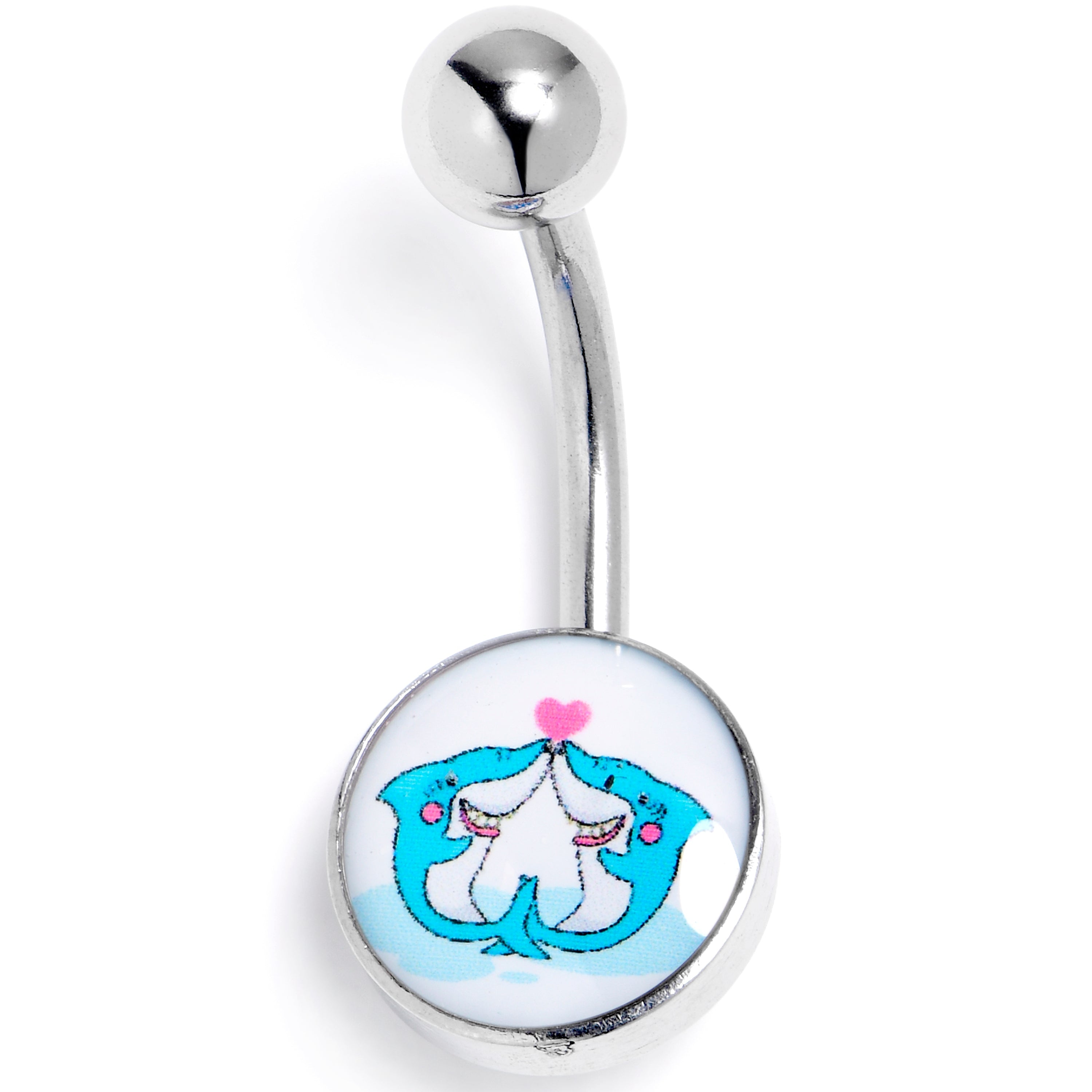 BodyCandy Loving Blue Whales Belly Ring — main product shot