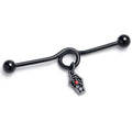 BodyCandy 14G Red Gem Black Spider Coffin Dangle Project Bar 38mm — main product shot
