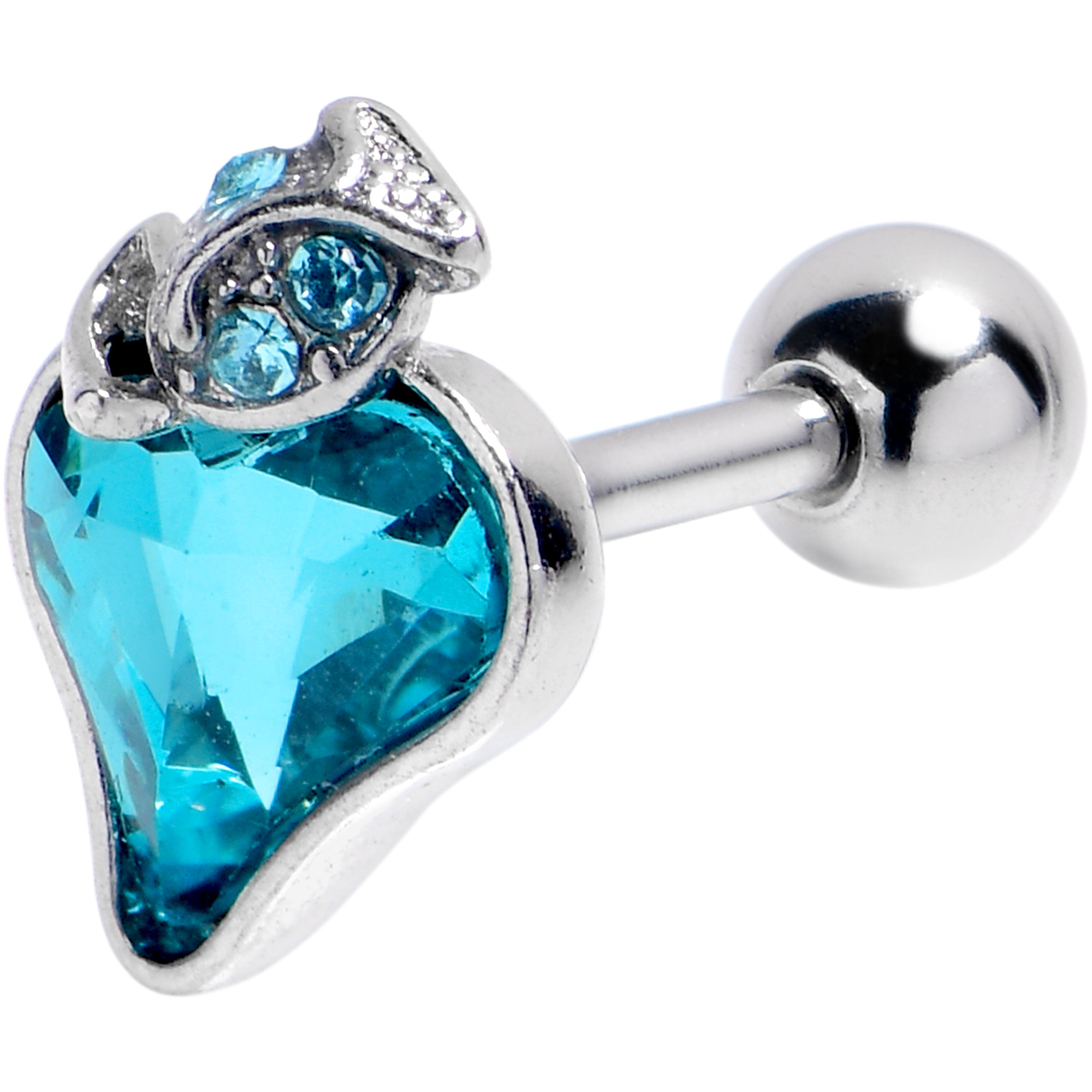 BodyCandy 16G 1/4 Blue Gem Strawberry Love Cartilage Tragus Earring — main product shot
