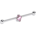 BodyCandy 14G Pink CZ Gem Strawberry Love Industrial Barbell 38mm — main product shot