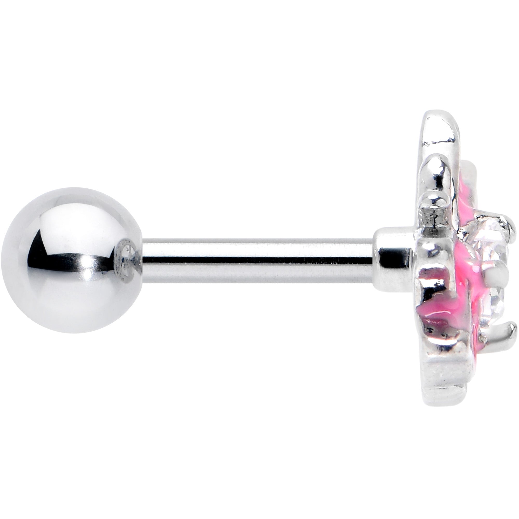 BodyCandy 16G 1/4 Clear Gem Heart Pink Butterfly Cartilage Tragus Earring — lifestyle context
