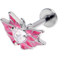 BodyCandy 16G 5/16 Clear CZ Gem Heart Butterfly Pink Labret Monroe Tragus — main product shot