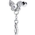 BodyCandy 16G 1/4 Clear CZ Gem Butterfly Delight Dangle Cartilage Earring — main product shot